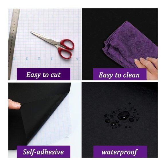 Safiyya Black Peel and Stick Wallpaper, Waterproof Minimalist Design, 393x17.7 i - Picture 2 of 5